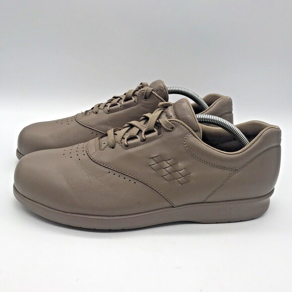 SAS Free Time Taupe Leather Women's 11.5N Shoes Comfy Lace Up Walking Sneakers - Picture 1 of 11